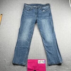 Levis 514 Pants Blue Jeans Denim Slim Straight Distressed Mens 36x30